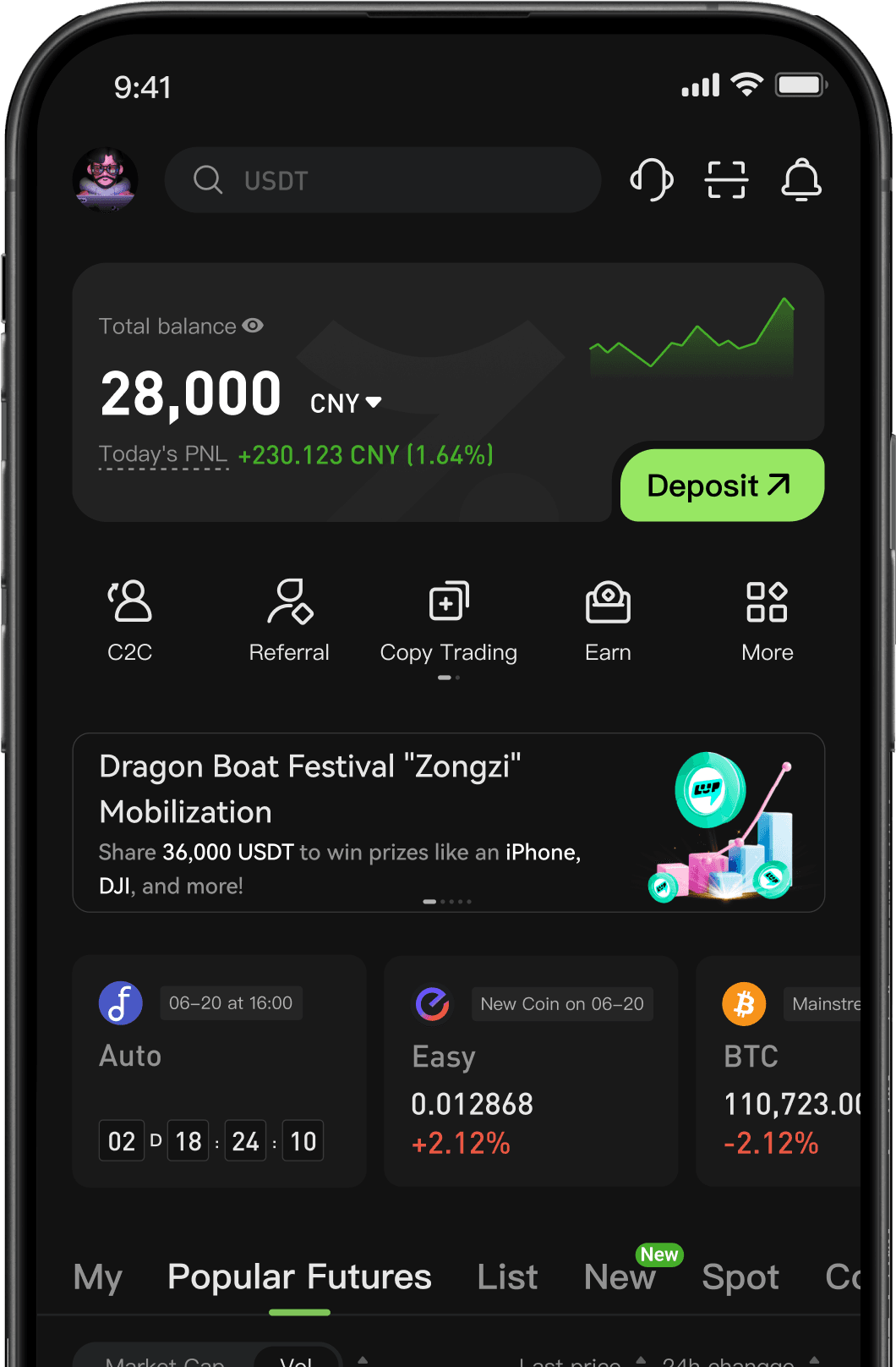 Hotcoin app feature